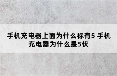 手机充电器上面为什么标有5 手机充电器为什么是5伏